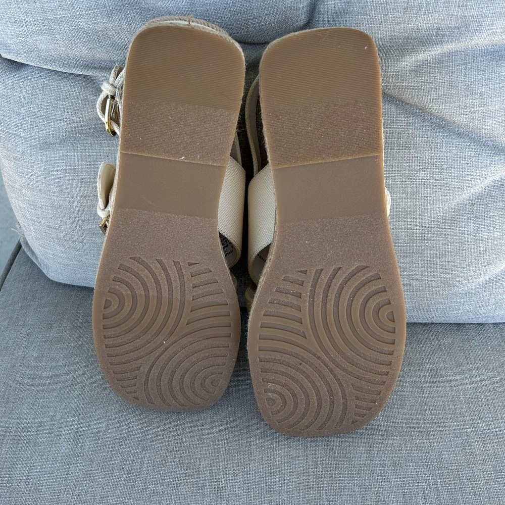 Sonoma NWOB Gold Buckle Platform Espadrille Sandals Size 10 Spring Vacation - Picture 5 of 6